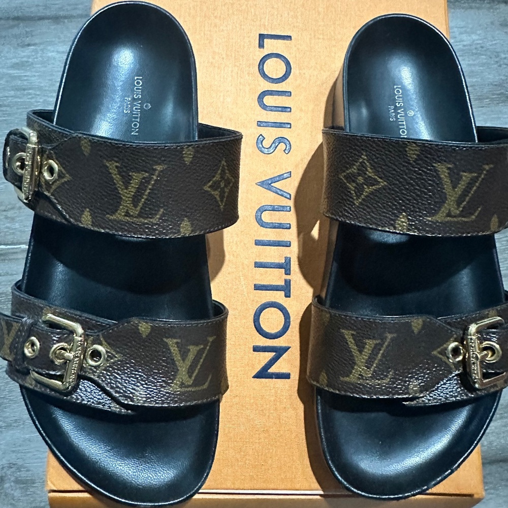 Louis Vuitton Monogram Bom Dia Comfort Mule 37